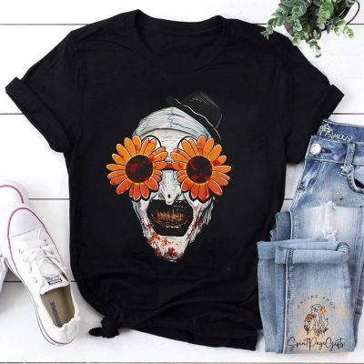 Art The Clown 2 Sunflower Sunglasses Classic T-Shirt Art The Clown Shirt Terrifier Shirt Halloween Shirt