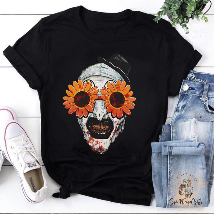 Art The Clown 2 Sunflower Sunglasses Classic T-Shirt Art The Clown Shirt Terrifier Shirt Halloween Shirt