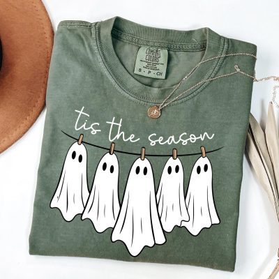 Tis The Season Ghost Shirt Cute Spooky Shirt Spooky Season Pumpkin Shirt Halloween Party Shirt